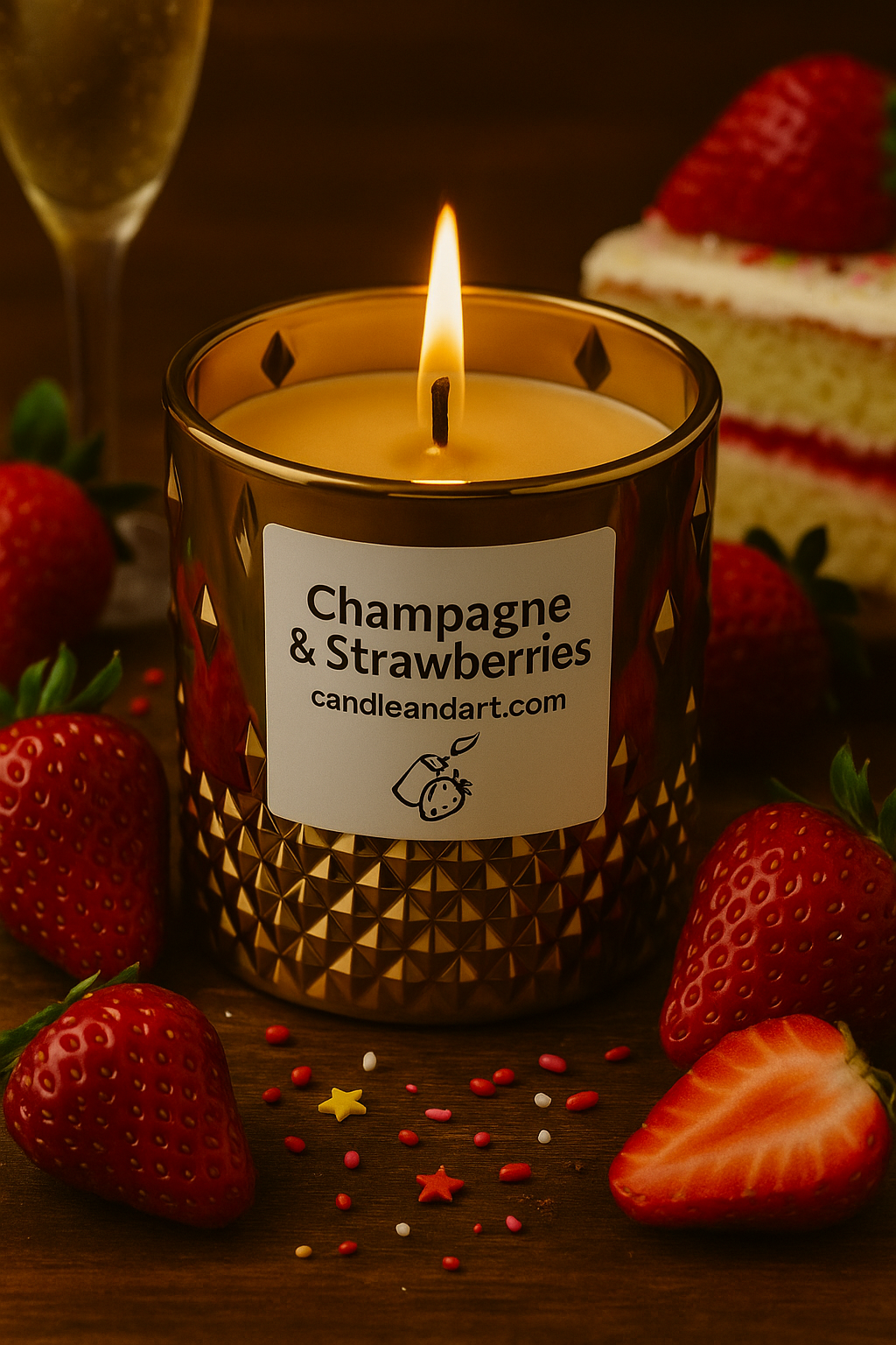 Champagne & Strawberries Candle